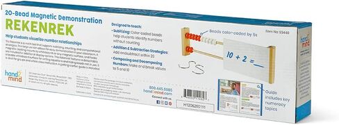 hand2mind-93440 20-Bead Giant Magentic Rekenrek Colored Abacus, for Kids, Wooden Counting Math Manipulatives, Learn Counting and Numbers (Set of 1) in Saudi Arabia