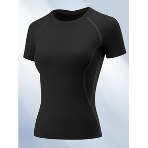 Womens Athletic Crewneck Shirts Short Sleeve Summer Basic T-Shirt Stretchable Running Gym Sports Tshirts in Kuwait