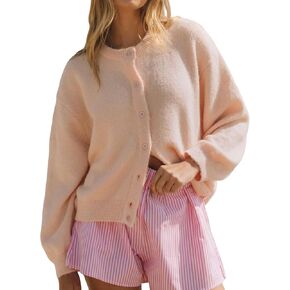 Yimoon Womens Cardigan Sweaters Button Down Chunky Knit Sweater Long Sleeve Soft Fall Winter Cropped Cardigans in Saudi Arabia