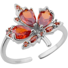 Modpide Stainless Steel Open Adjustable Autumn Maple Leaf Finger Ring for Women Thanksgiving Gift in Saudi Arabia
