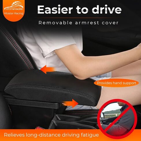 Consoles Armrest Compatible with Honda Fit Jazz 2014-2019 Center Console Box with USB Charge Armrest Box Accessories Black in Saudi Arabia