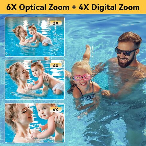 Underwater Camera 4K 48MP Waterproof Digital Camera with 32GB Card, Dual-Screen Selfie (Front & Rear), 10FT/3M Dive for Snorkeling, Surfing, Rafting, Swimming, Travel in Kuwait