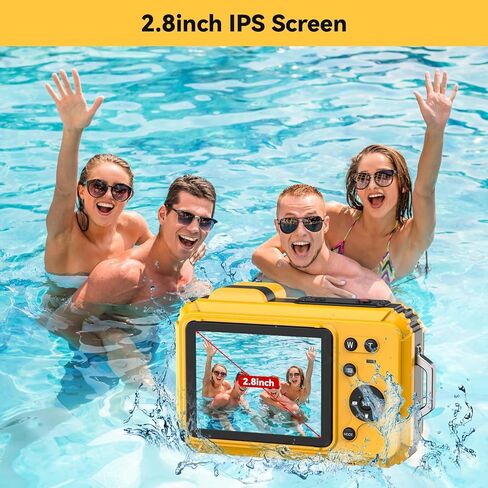 Underwater Camera 4K 48MP Waterproof Digital Camera with 32GB Card, Dual-Screen Selfie (Front & Rear), 10FT/3M Dive for Snorkeling, Surfing, Rafting, Swimming, Travel in Kuwait