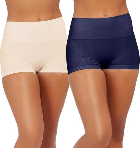 SPANXshape Everyday Shaping Boyshort - Comfortable Core Control Shapewear Underwear - Invisible Under Clothes - No-Show-Soft Nude-Timeless Navy-L in Saudi Arabia