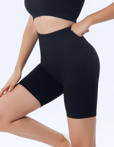 High Waisted Tummy Control Athletic Shorts for Women Compression Yoga Gym Running Workout Shorts in Saudi Arabia