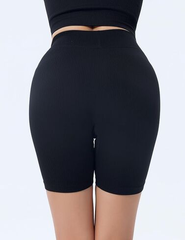 High Waisted Tummy Control Athletic Shorts for Women Compression Yoga Gym Running Workout Shorts in Saudi Arabia