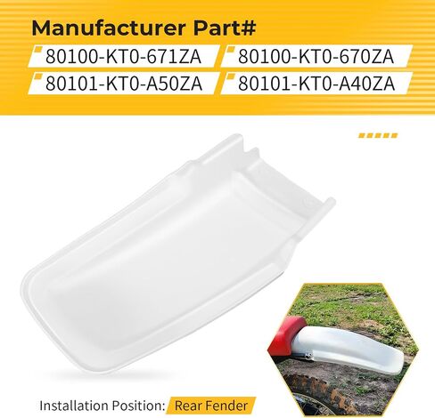 M MATI الأبيض الخلفي الحاجز لهوندا XR200R 1986-1987 1990-1991 1994-2002 80100-KT0-671ZA 80100-KT0-670ZA 80101-KT0-A50ZA 80101-KT0-A40ZA in Saudi Arabia