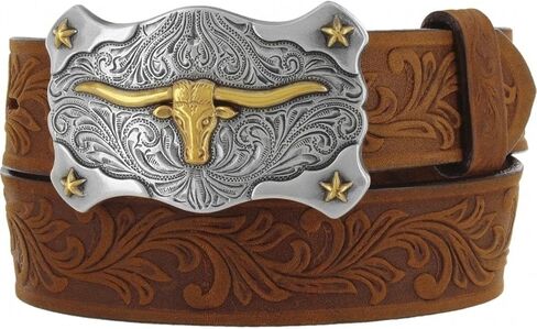Leegin Leather Products Tony Lama Boy's Brown Tooled Texas Belt in Saudi Arabia