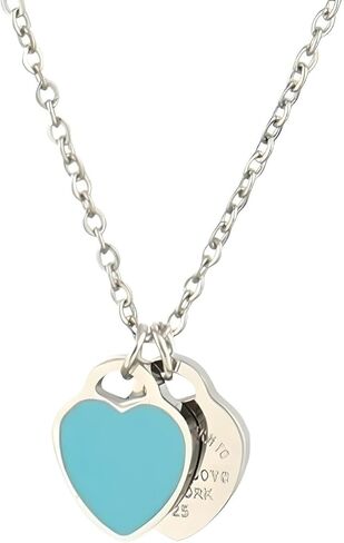 925 Sterling Silver Double Heart Necklace - Two Hearted Necklace With Chain - 14K Yellow Gold Double Hearts Pendant Necklace - Two Hearts in Saudi Arabia