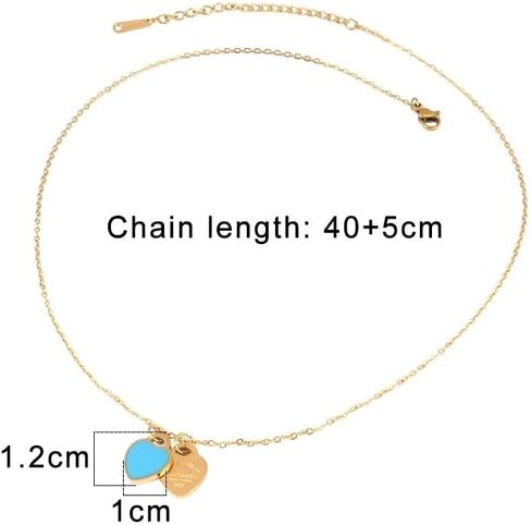 925 Sterling Silver Double Heart Necklace - Two Hearted Necklace With Chain - 14K Yellow Gold Double Hearts Pendant Necklace - Two Hearts in Saudi Arabia
