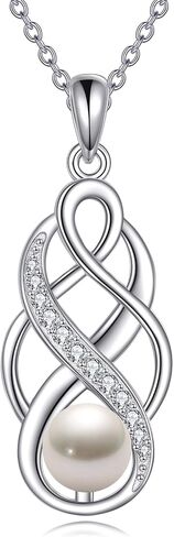 Moissanite Celtic Pendant Necklaces S925 Sterling Silver for Women, 1 Carat Moissanite Necklace, Anniversary Irish Celtic Knot Jewelry Present for Wife, Birthday Gifts for Women in Saudi Arabia