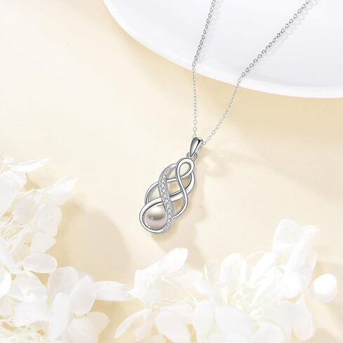 Moissanite Celtic Pendant Necklaces S925 Sterling Silver for Women, 1 Carat Moissanite Necklace, Anniversary Irish Celtic Knot Jewelry Present for Wife, Birthday Gifts for Women in Saudi Arabia