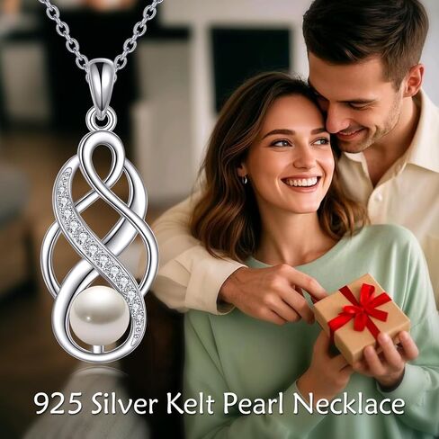 Moissanite Celtic Pendant Necklaces S925 Sterling Silver for Women, 1 Carat Moissanite Necklace, Anniversary Irish Celtic Knot Jewelry Present for Wife, Birthday Gifts for Women in Saudi Arabia