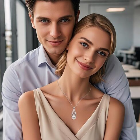 Moissanite Celtic Pendant Necklaces S925 Sterling Silver for Women, 1 Carat Moissanite Necklace, Anniversary Irish Celtic Knot Jewelry Present for Wife, Birthday Gifts for Women in Saudi Arabia