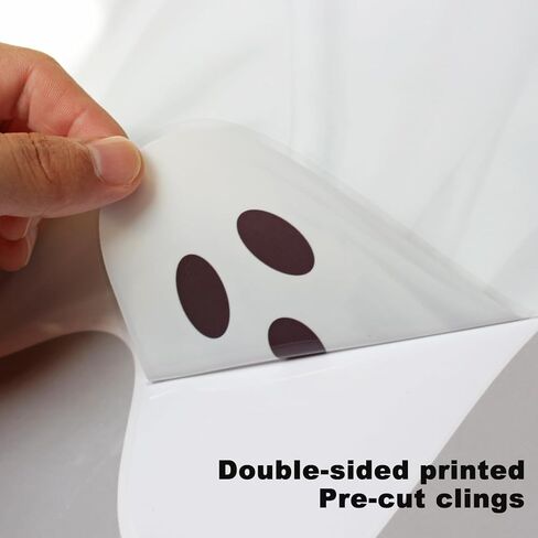 Fall Thanksgiving Decorations Indoor: 9 Sheets Large Farmhouse Pumpkin Fall Leaves Window Clings, Watercolor Rustic Boho Window Decor for Kids Home School Office Party, Double-Sided Printed in Kuwait