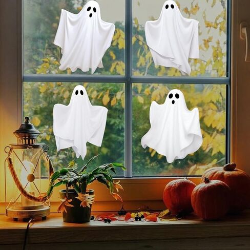 Fall Thanksgiving Decorations Indoor: 9 Sheets Large Farmhouse Pumpkin Fall Leaves Window Clings, Watercolor Rustic Boho Window Decor for Kids Home School Office Party, Double-Sided Printed in Kuwait