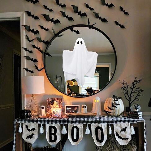 Fall Thanksgiving Decorations Indoor: 9 Sheets Large Farmhouse Pumpkin Fall Leaves Window Clings, Watercolor Rustic Boho Window Decor for Kids Home School Office Party, Double-Sided Printed in Kuwait