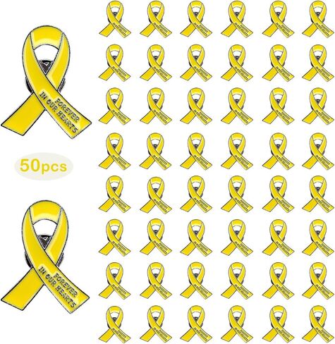 50 قطعة دبابيس الشريط التذكارية دبابيس معدنية جنازة إلى الأبد في قلوبنا لحدث الحداد على الجنازة in Kuwait