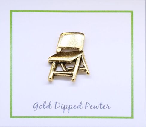 Jim Clift Design Folding Chair Gold Lapel Pin in Saudi Arabia