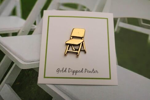 Jim Clift Design Folding Chair Gold Lapel Pin in Saudi Arabia
