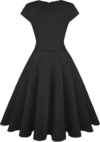 فساتين كوكتيل نسائية من tagunop عتيقة من الخمسينيات من القرن الماضي بياقة على شكل حرف V وأكمام قصيرة مع جيوب in Kuwait