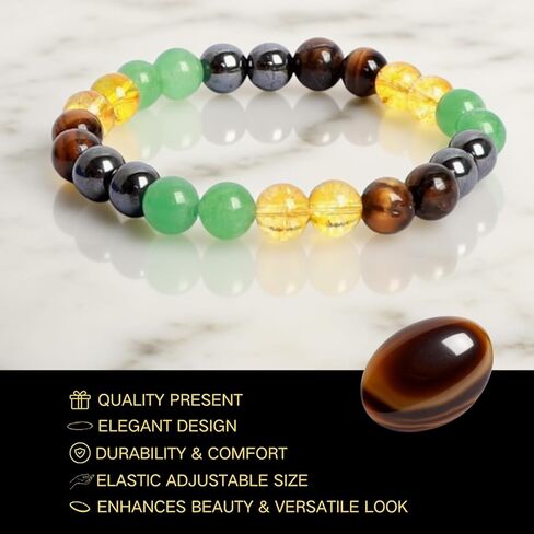 سوار الهيماتيت عين النمر من السترين للرجال والنساء، سوار مطرز لنجاح الثروة وجذب الأموال، مجموعة أساور حجر الحظ، هدية مجوهرات الطاقة الروحية in Kuwait