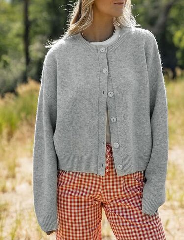 Yimoon Womens Cardigan Sweaters Button Down Chunky Knit Sweater Long Sleeve Soft Fall Winter Cropped Cardigans in Saudi Arabia