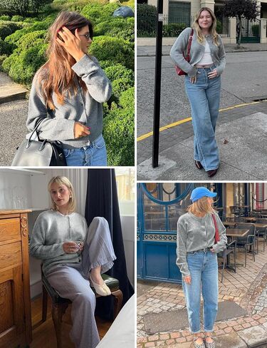 Yimoon Womens Cardigan Sweaters Button Down Chunky Knit Sweater Long Sleeve Soft Fall Winter Cropped Cardigans in Saudi Arabia