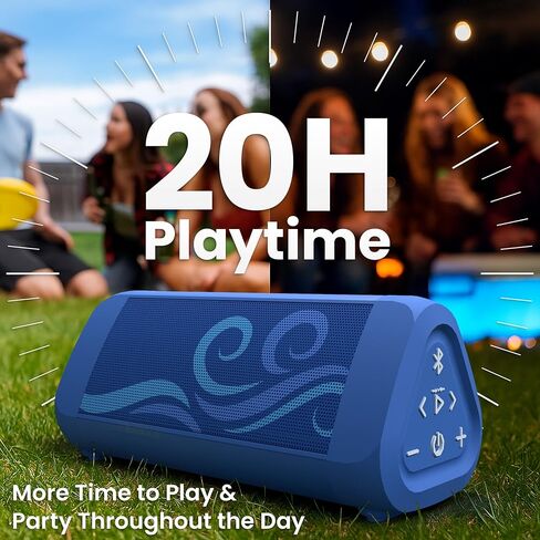 OontZ Cylinder Portable Bluetooth Speaker 5.0 - IPX7 Waterproof, 14W Enhanced Sound, 20-Hr Battery, 100ft Wireless Range, Deep Bass and Clear Audio, Durable Shower Speaker for Pool or Beach (Black) in Kuwait