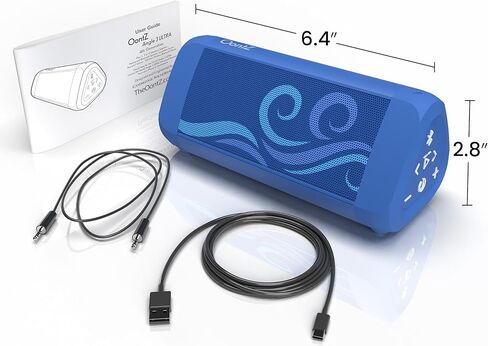 OontZ Cylinder Portable Bluetooth Speaker 5.0 - IPX7 Waterproof, 14W Enhanced Sound, 20-Hr Battery, 100ft Wireless Range, Deep Bass and Clear Audio, Durable Shower Speaker for Pool or Beach (Black) in Kuwait