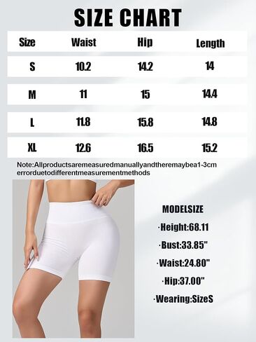 Women High-Waisted Workout Stretchy Sports Shorts for Gym Yoga Running Fitness Exercise(White,Small) in Saudi Arabia