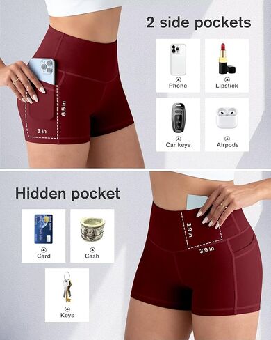 Spandex Yoga Shorts with Pockets for Women Workout Booty Athletic Volleyball Shorts in Saudi Arabia