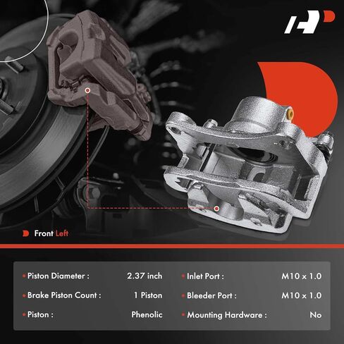 A-Premium Disc Brake Caliper Assembly with Bracket Compatible with Select Dodge and Chrysler Models - 200 2015-2016 2.4L, Dart 2013-2016 - Front Left Driver Side in Saudi Arabia