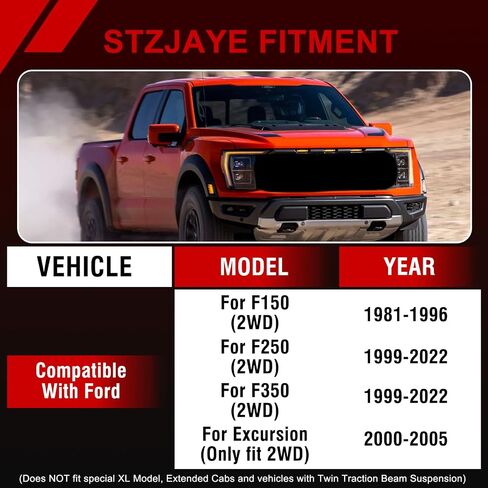 طقم تسوية أمامي 2 بوصة متوافق مع Ford F150 2WD 1981-1996 | F250 F350 2WD 1999-2022 | رحلة 2WD 2000-2005 | لا يوجد تركيب مثقاب | 05F250-2F in Saudi Arabia