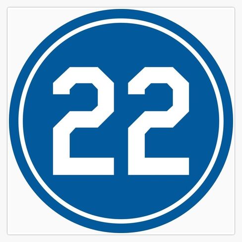 Clayton Kershaw #22 Jersey Number Window Water Bottle Bumper Sticker Decal 5" in Saudi Arabia