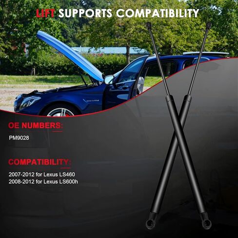 Front Hood Lift Supports Struts Shocks Gas Springs Replacement Parts PM9028 for 2007-2012 for Lexus LS460, 2008-2012 for Lexus LS600h in Saudi Arabia