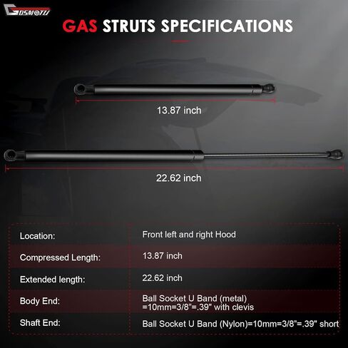 Front Hood Lift Supports Struts Shocks Gas Springs Replacement Parts PM9028 for 2007-2012 for Lexus LS460, 2008-2012 for Lexus LS600h in Saudi Arabia