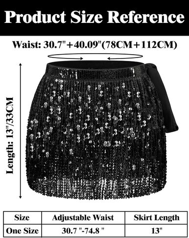 Sequin Skirt Sparkly Skirt Belly Dance Skirt Glitter Skirt Rave Sparkle Skirt Sequin Tassel Skirt Fringe Hip Scarf Women in Saudi Arabia