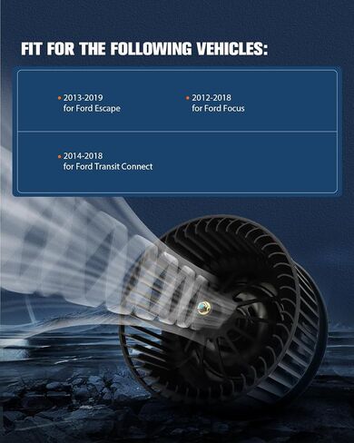 ECCPP HVAC محرك منفاخ مع استبدال قفص المروحة مناسب لـ 2013-2019 لـ Ford Escape/ 2012-2018 للتركيز/ 2014-2018 لـ Transit Connect AC Heater Blower Motor OE استبدال-700272، GV6Z 19805 AA، FO3126143 in Saudi Arabia
