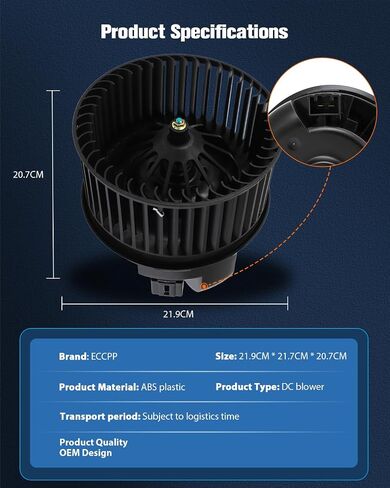 ECCPP HVAC محرك منفاخ مع استبدال قفص المروحة مناسب لـ 2013-2019 لـ Ford Escape/ 2012-2018 للتركيز/ 2014-2018 لـ Transit Connect AC Heater Blower Motor OE استبدال-700272، GV6Z 19805 AA، FO3126143 in Saudi Arabia