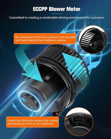 ECCPP HVAC محرك منفاخ مع استبدال قفص المروحة مناسب لـ 2013-2019 لـ Ford Escape/ 2012-2018 للتركيز/ 2014-2018 لـ Transit Connect AC Heater Blower Motor OE استبدال-700272، GV6Z 19805 AA، FO3126143 in Saudi Arabia