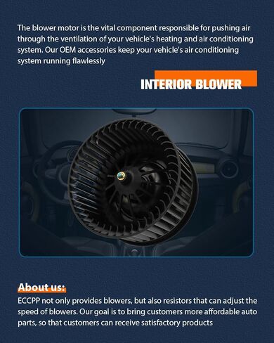 ECCPP HVAC محرك منفاخ مع استبدال قفص المروحة مناسب لـ 2013-2019 لـ Ford Escape/ 2012-2018 للتركيز/ 2014-2018 لـ Transit Connect AC Heater Blower Motor OE استبدال-700272، GV6Z 19805 AA، FO3126143 in Saudi Arabia