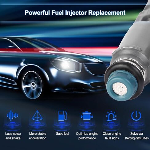 Fuel Injectors Pack of 4 Compatible with Chevy Malibu Cobalt HHR for Pontiac G5 G6 Solstice for Saturn Aura Sky lon Vue L4 2.2L 2.4L 2006 2007 2008 Replace 12606110 12 Holes in Saudi Arabia
