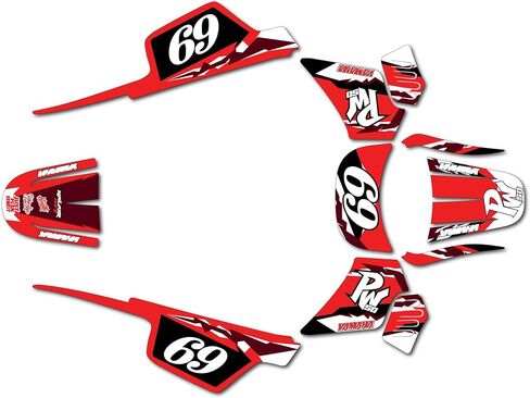 Graphics Kit for Yamaha PW50 (All Years) VINTAGE Series Magenta 09 Mil - Dirt bike Custom Racing Graphics Decals Stickers Kit, no-plastics in Saudi Arabia