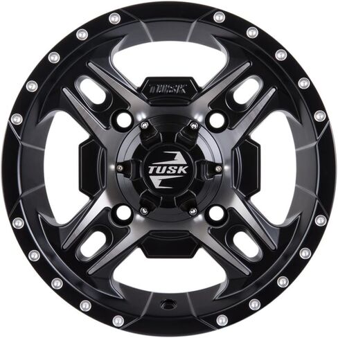 4/110 Tusk Beartooth Wheel 12x7 5.0 + 2.0 Machined/Black For Kawasaki BRUTE FORCE 750 4x4i 2005-2022,2024 in Saudi Arabia