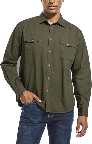 قمصان رجالية بأزرار لأعلى، قمصان طويلة الأكمام بأزرار سفلية مع جيبين، قمصان عمل للرجال in Kuwait