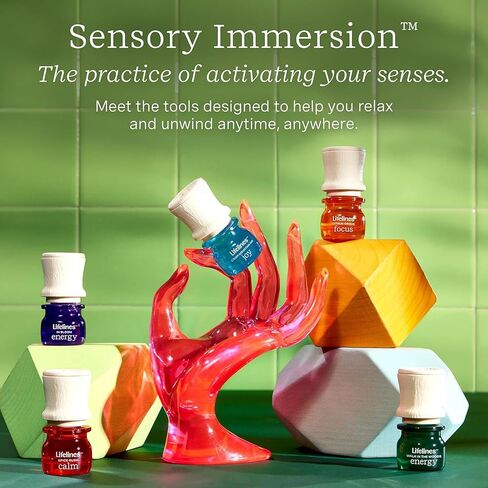 Lifelines Essential Oil Blends, 4-Pack - Blended Essential Oils with Precision Pump for Aromatherapy Diffusers - Long-Lasting Scented Fragrance - Herbal Garden (Joy, Calm, Focus & Energy) in Kuwait