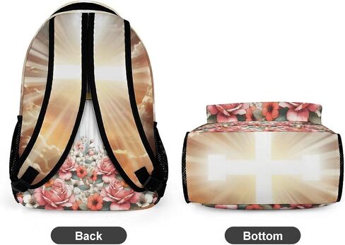 Jesus Catholic Backpack with Lunch Box & Pencil Case, 16 Inch Divine Mercy Themed Bookbag, Adjustable Lightweight Large Capacity, Colorful Religious Christiane Backpack Set with Lunch Bag in Saudi Arabia