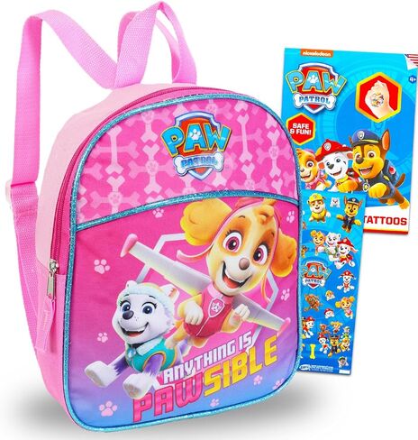 Paw Patrol Backpack for Girls ~ 3 Pc Bundle With Premium 11" Skye Mini School Bag for Toddlers with Stickers and Tattoos School Supplies in Saudi Arabia