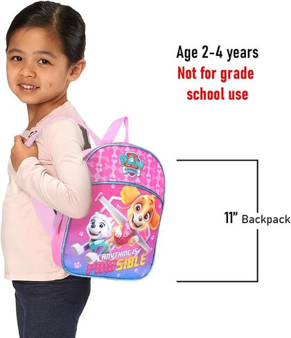 Paw Patrol Backpack for Girls ~ 3 Pc Bundle With Premium 11" Skye Mini School Bag for Toddlers with Stickers and Tattoos School Supplies in Saudi Arabia